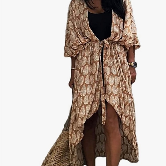 SOLD‼️Swim Cover Kimono Cardigan Open Front - Picture 8 of 8